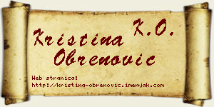 Kristina Obrenović vizit kartica